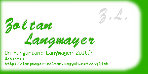 zoltan langmayer business card